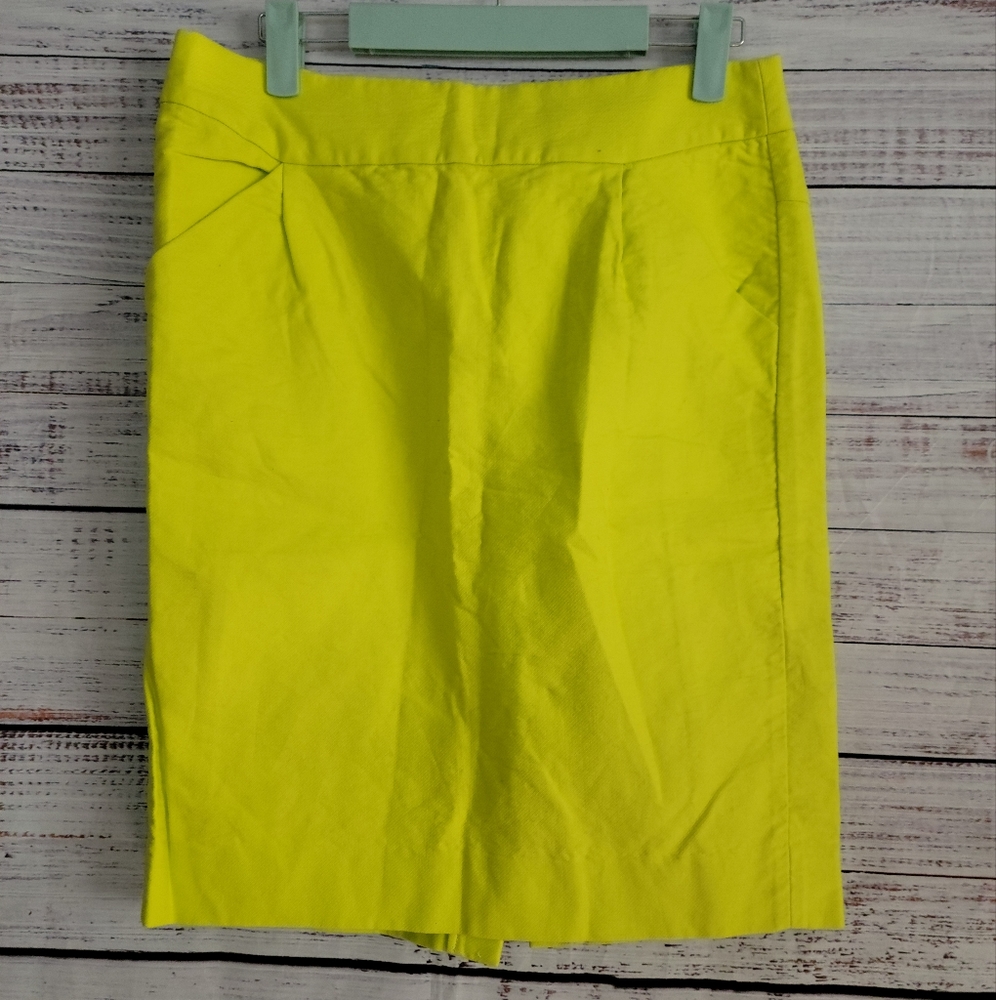 J Crew S6 Lime Green Pencil Skirt